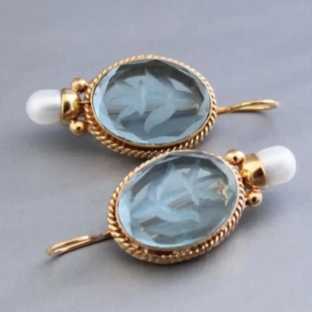 Crystal Pearl Drop Earrings #2384